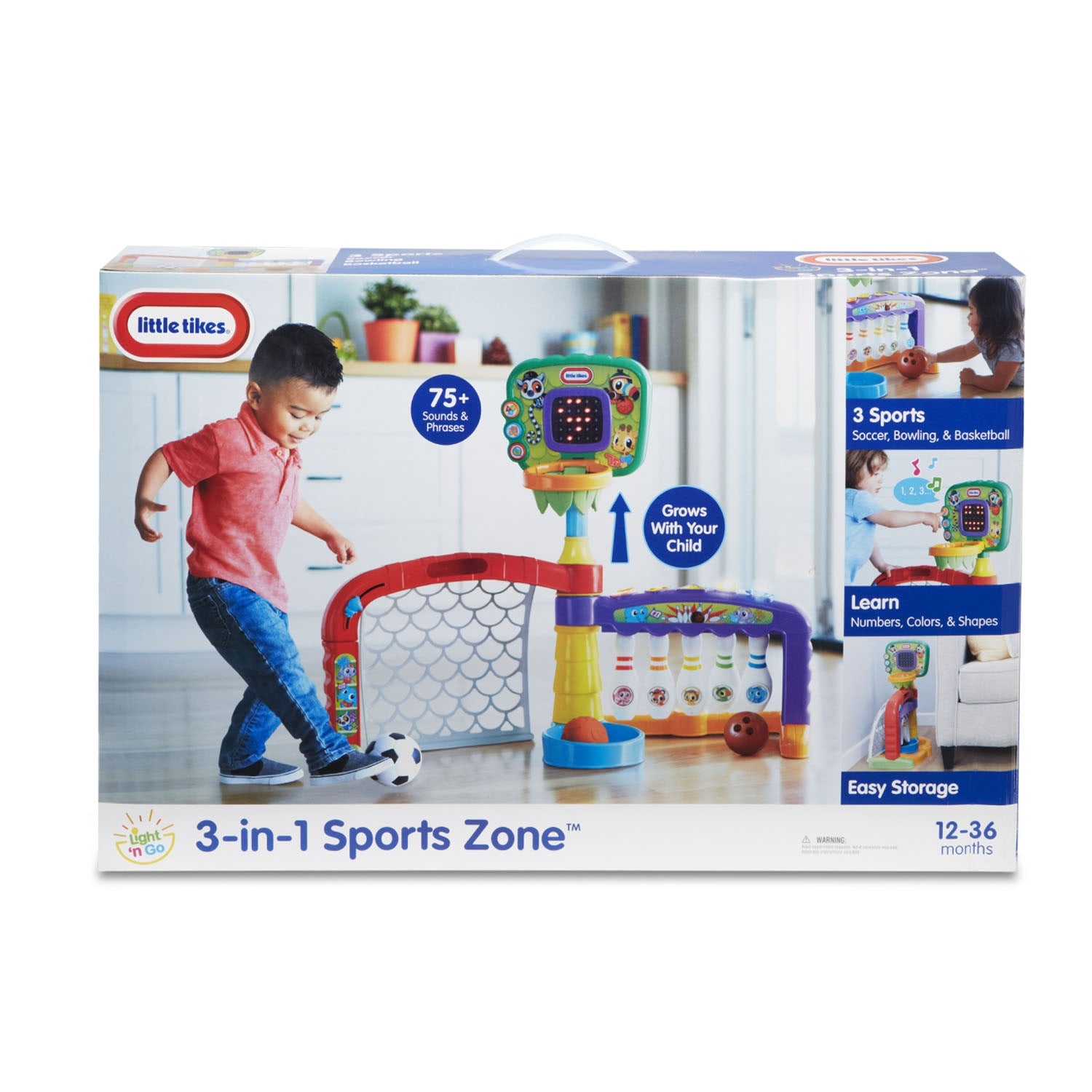 Little Tikes - 3-in-1 Sports Zone Dunk Kick Score Bowling Basketball Soccer Playset