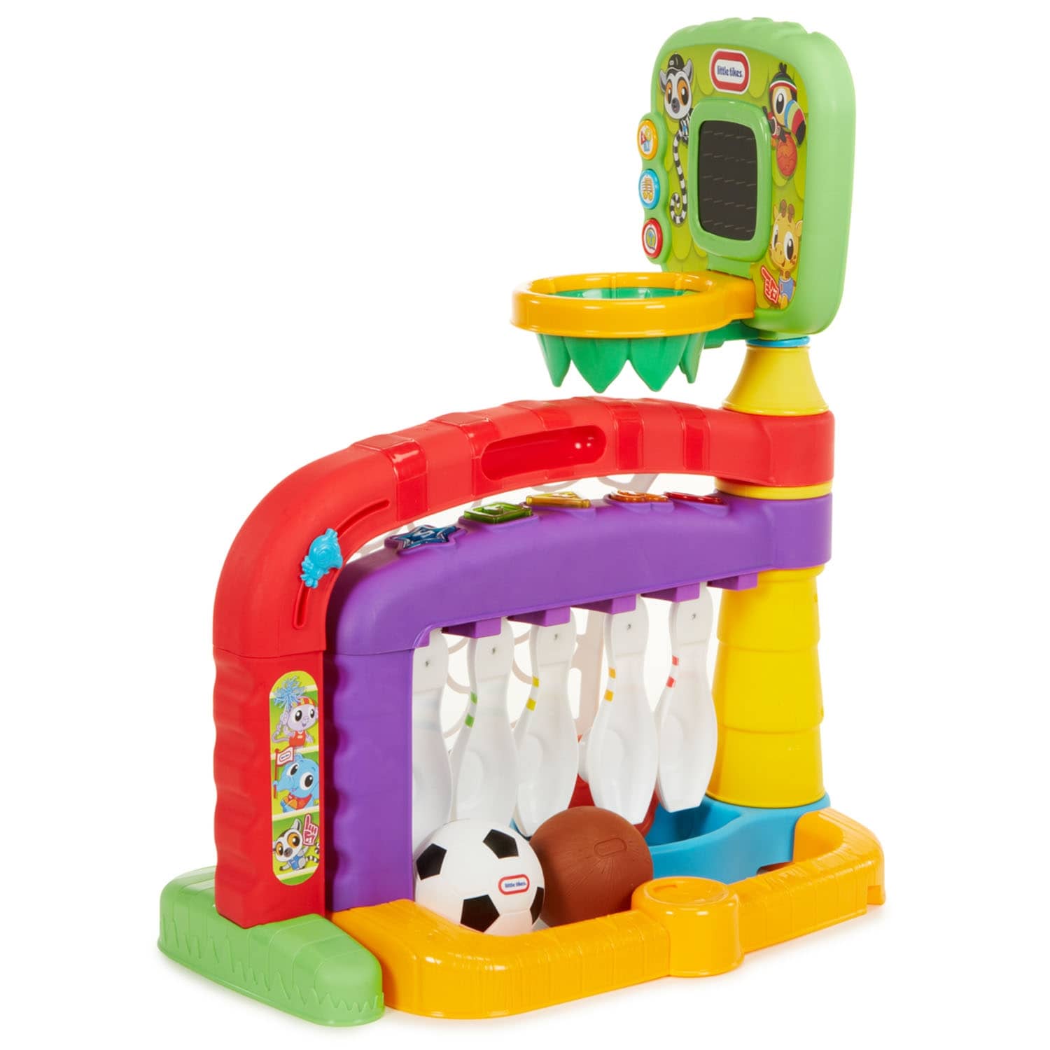 Little Tikes - 3-in-1 Sports Zone Dunk Kick Score Bowling Basketball Soccer Playset