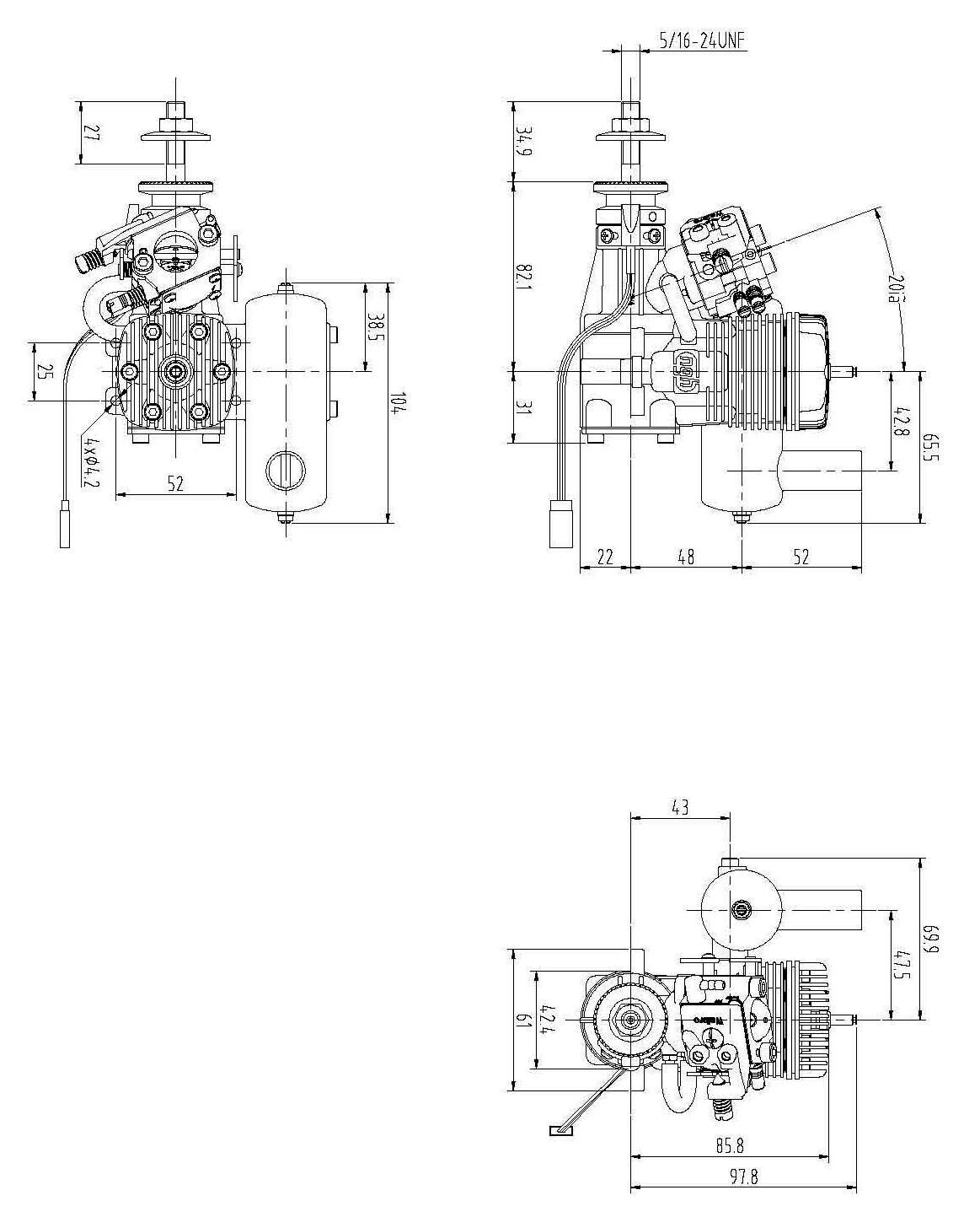 NGH - GT17 17CC 2-STROKE GAS ENGINE WITH MUFFLER