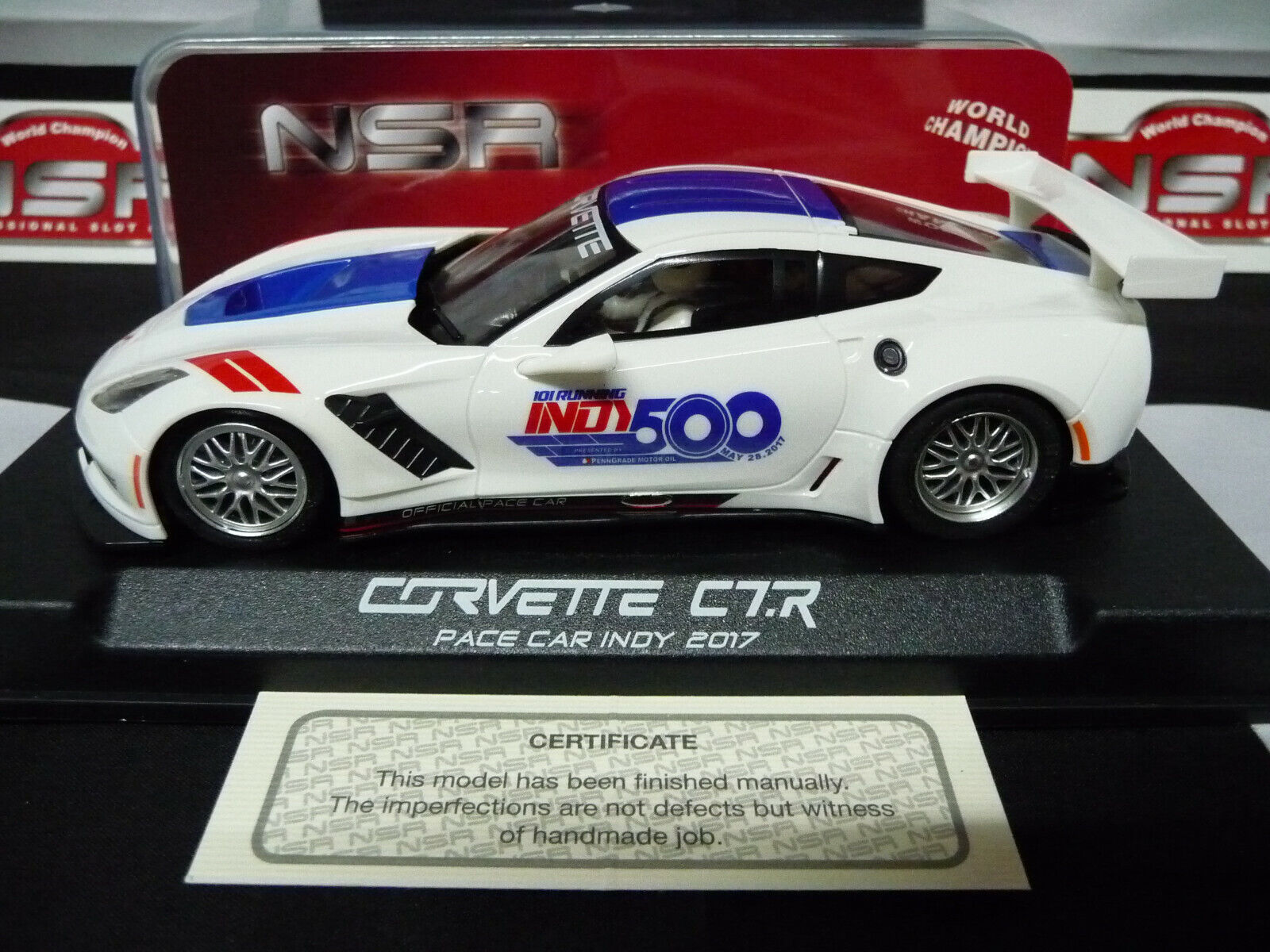 NSR - 1:32 0062AW CORVETTE C7R PACE CAR INDY 2017 SLOT CAR ALSO SUITS SCALEXTRIC/CARRERA