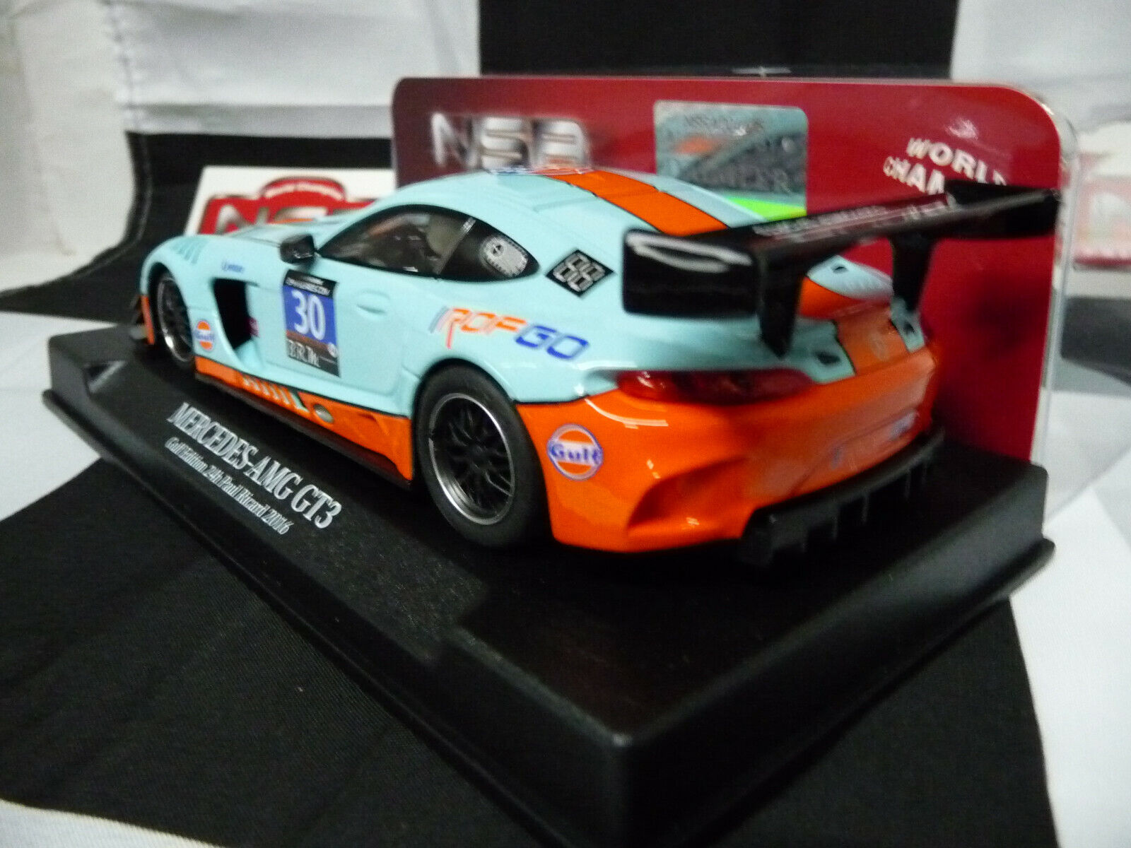 NSR - 1:32 0153SW MERCEDES AMG GULF ED 24H PAUL RICKARD NO.30 SCALEXTRI/CARRERA