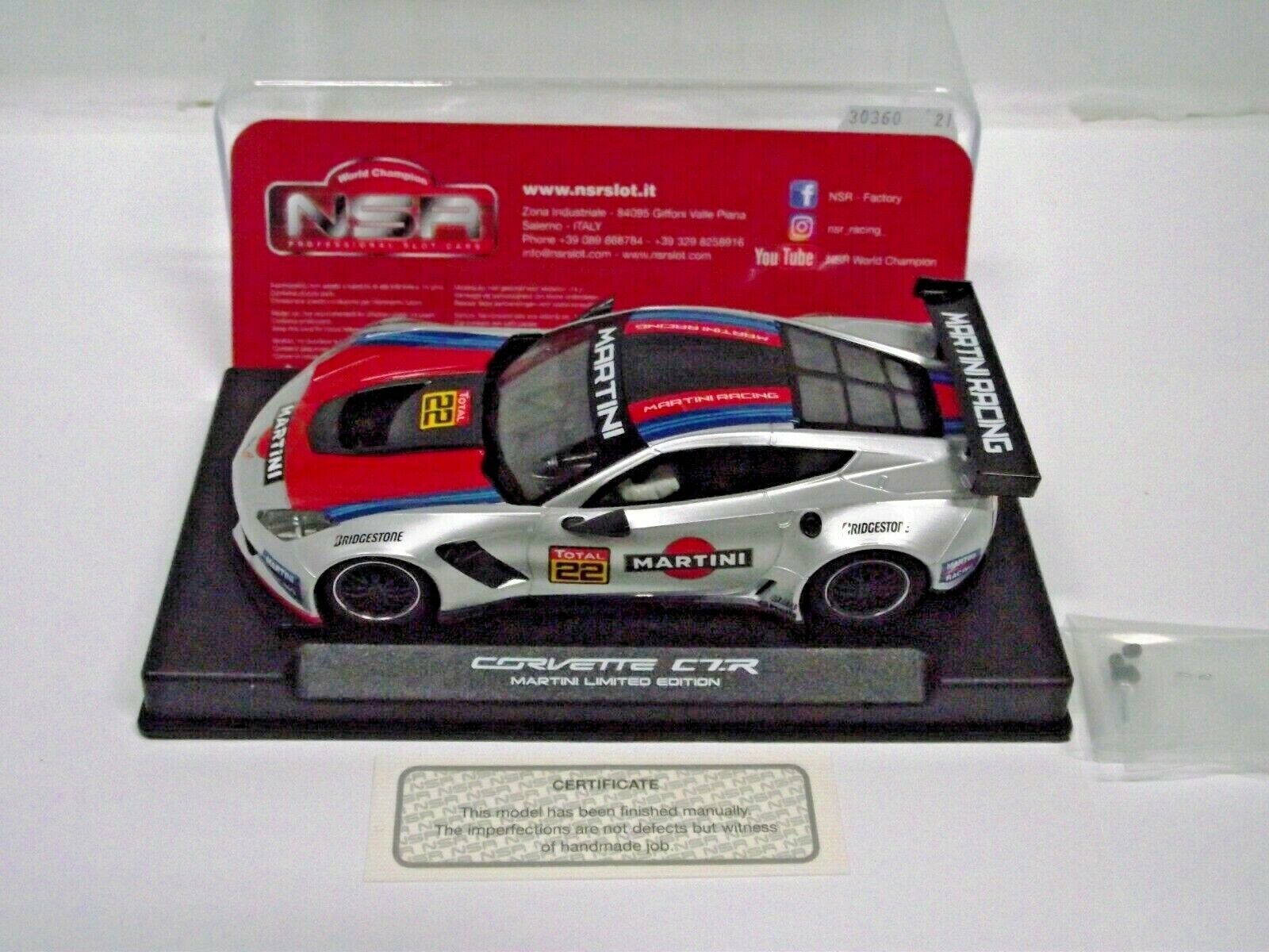 NSR - 1:32 0160AW CORVETTE C7R MARTINI RACING GREY NO.22 SLOT CAR ALSO SUITS SCALEXTRIC/CARRERA
