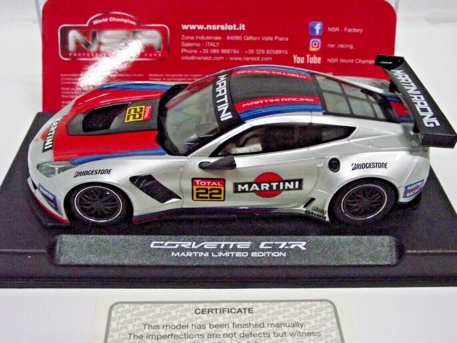 NSR - 1:32 0160AW CORVETTE C7R MARTINI RACING GREY NO.22 SLOT CAR ALSO SUITS SCALEXTRIC/CARRERA