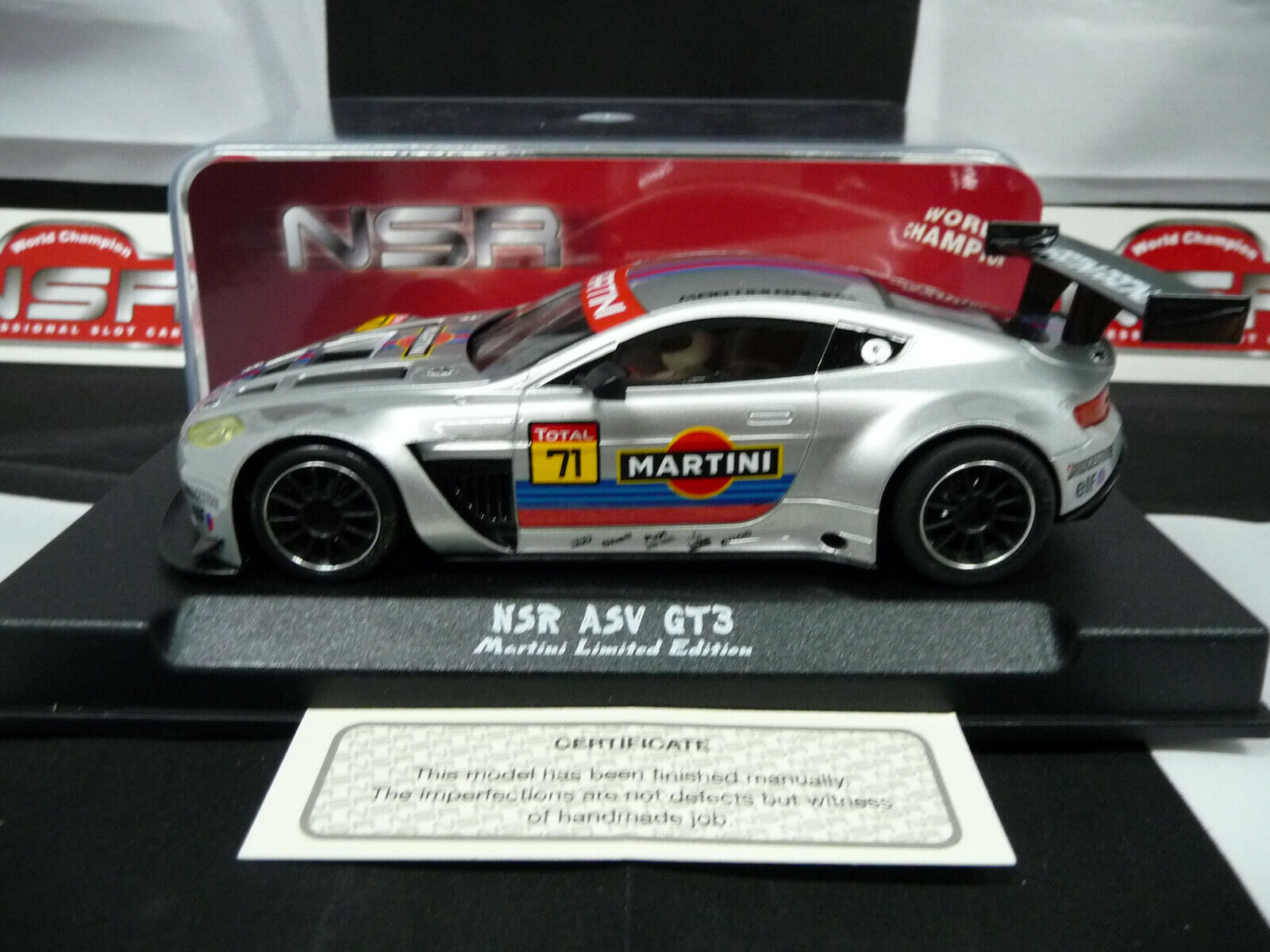 NSR - 1:32 0171 ASV GT3 MARTINI RACING GREY NO.71 SLOT CAR ALSO SUITS SCALEXTRIC/CARRERA