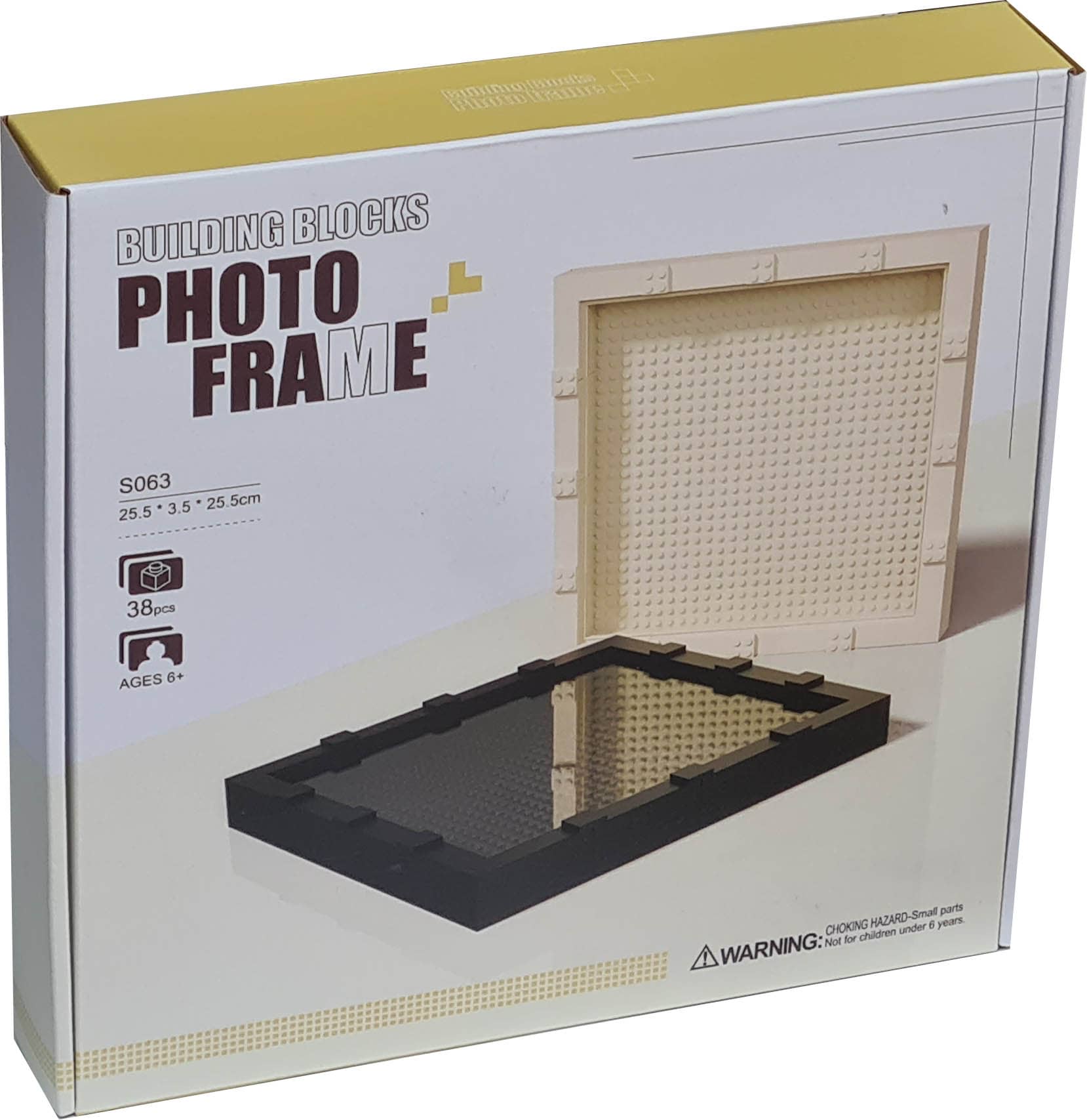 Building Blocks Photo Frame S063 Cream White / Compatible with LEGO®  bricks