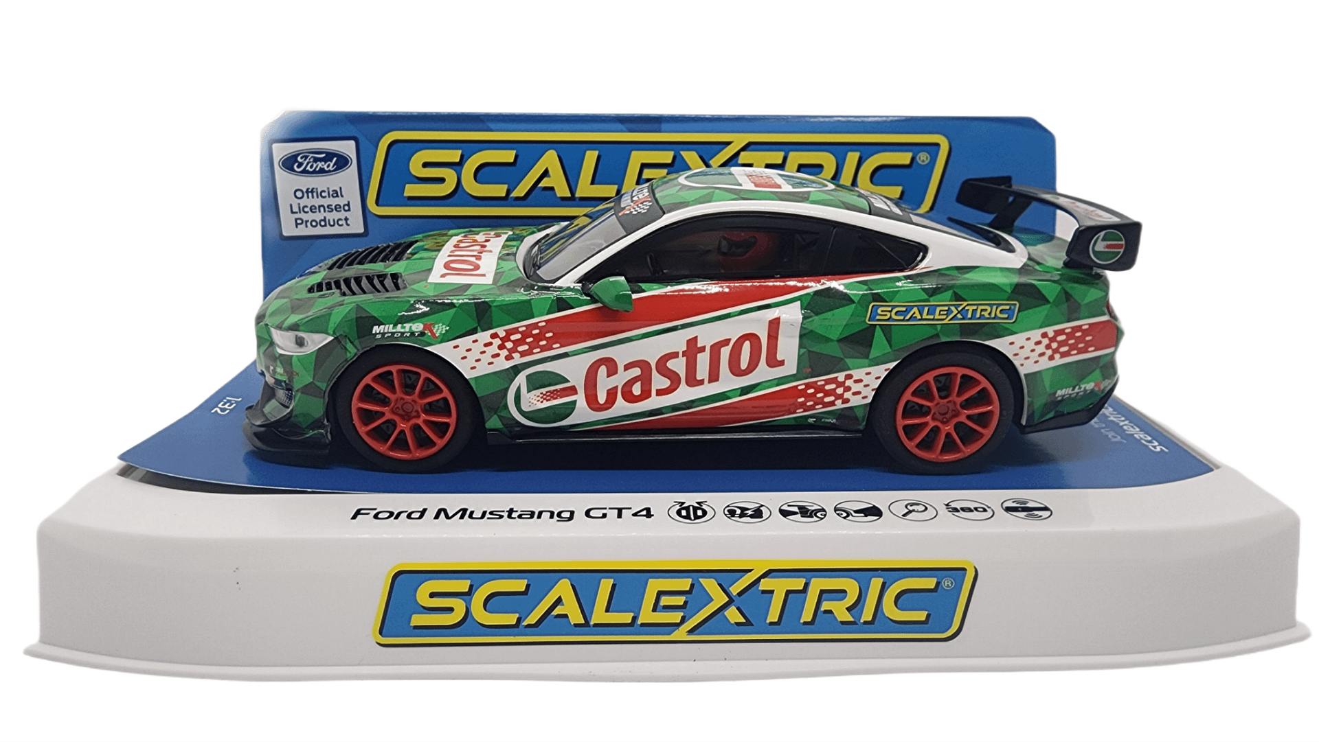 SCALEXTRIC - C4327 FORD MUSTANG GT4 - CASTROL DRIFT CAR