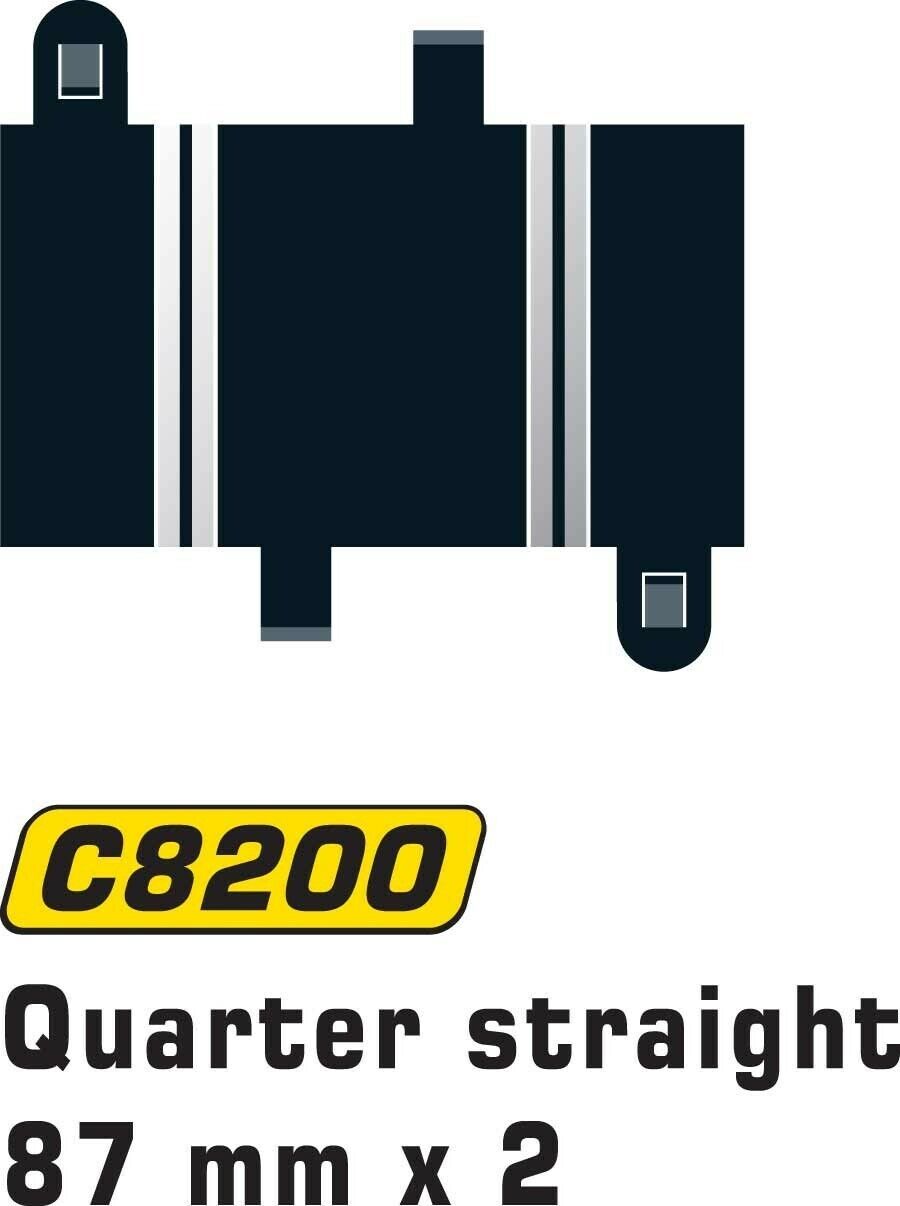 SCALEXTRIC - C8200 TRACK EXTENSION 87MM - QUARTER STRAIGHT X2