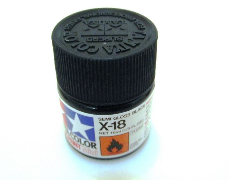X-18   TAMIYA ACRYLIC PAINT BLACK (SEMI GLOSS) (GLOSS)