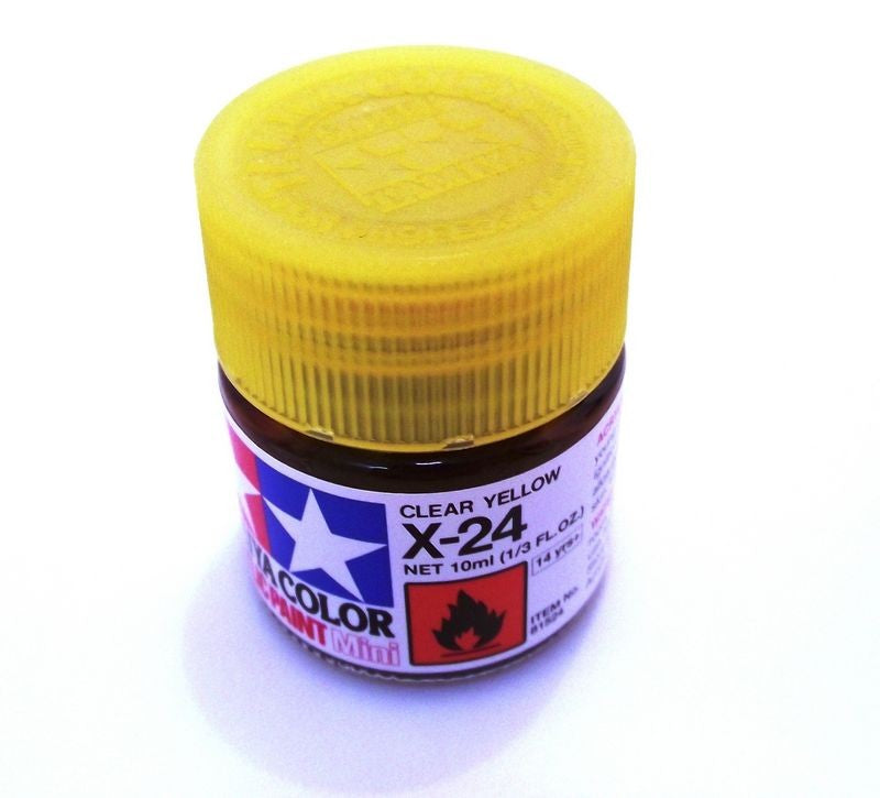 X-24   TAMIYA ACRYLIC PAINT CLEAR YELLOW (GLOSS)