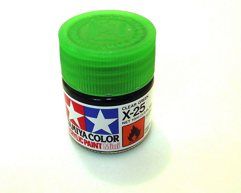 X-25   TAMIYA ACRYLIC PAINT CLEAR GREEN (GLOSS)