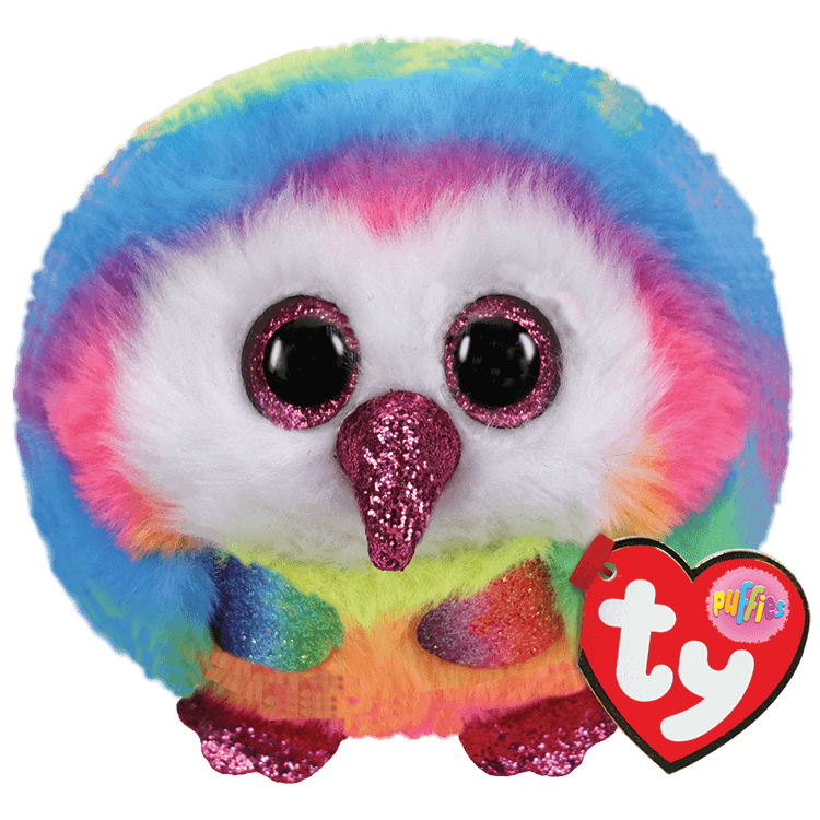 Ty - Beanie Boos - Puffies - Owen - Multicolor Owl 10cm