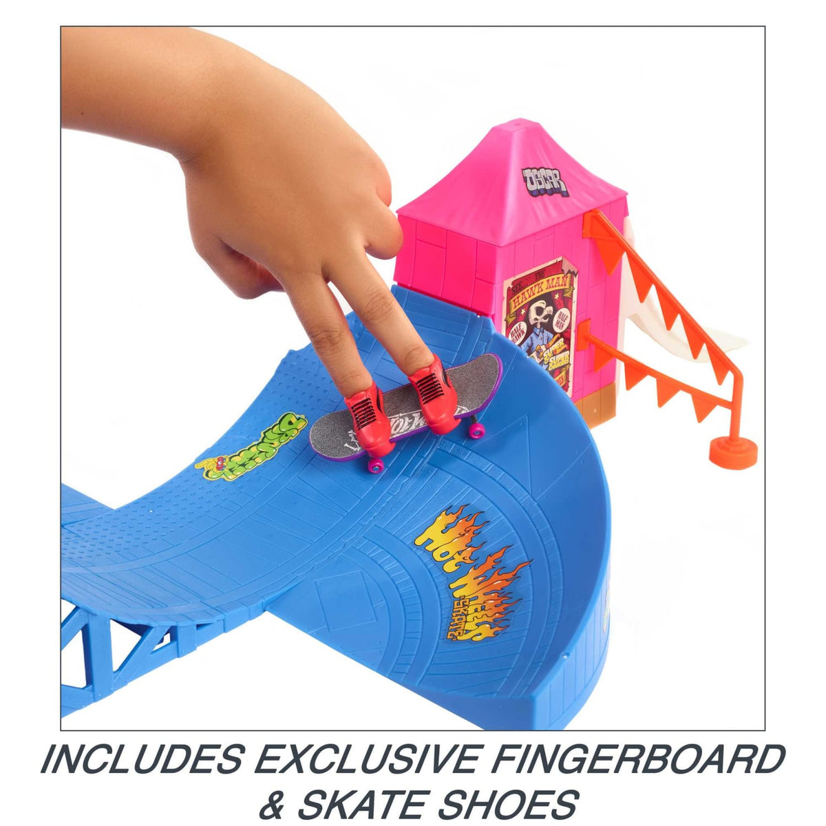 Hot Wheels - Skate Amusement Park Skate Set With Fingerboard & Pair Of Skate Shoes