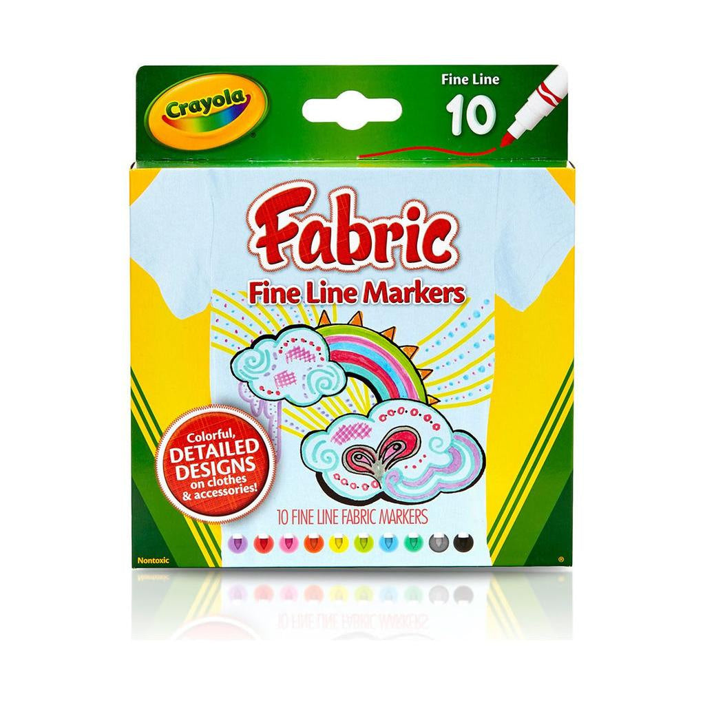 Crayola - Fine Line Fabric Markers 10 Pack