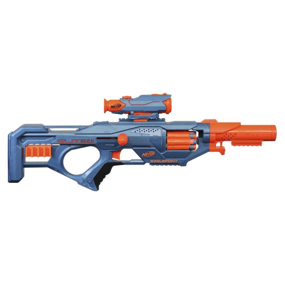 Nerf - Elite 2.0 Eaglepoint Rd-8 Blaster - 8-dart Drum Detachable Scope And Barrel 16 Nerf Darts Bolt Action Hasbro